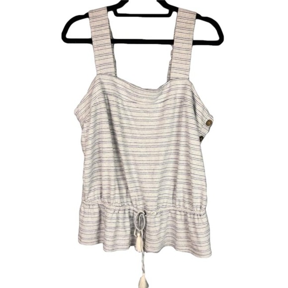 LUCKY BRAND Button Up Stripe Peplum Tank - Picture 5 of 5